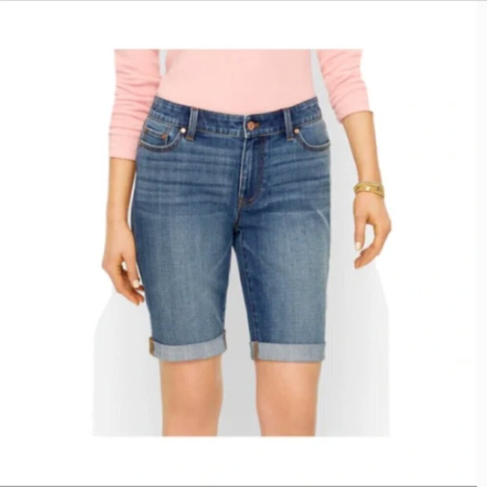 Talbots Flawless Girlfriend Short Blue Denim Sz 2‎ #27P